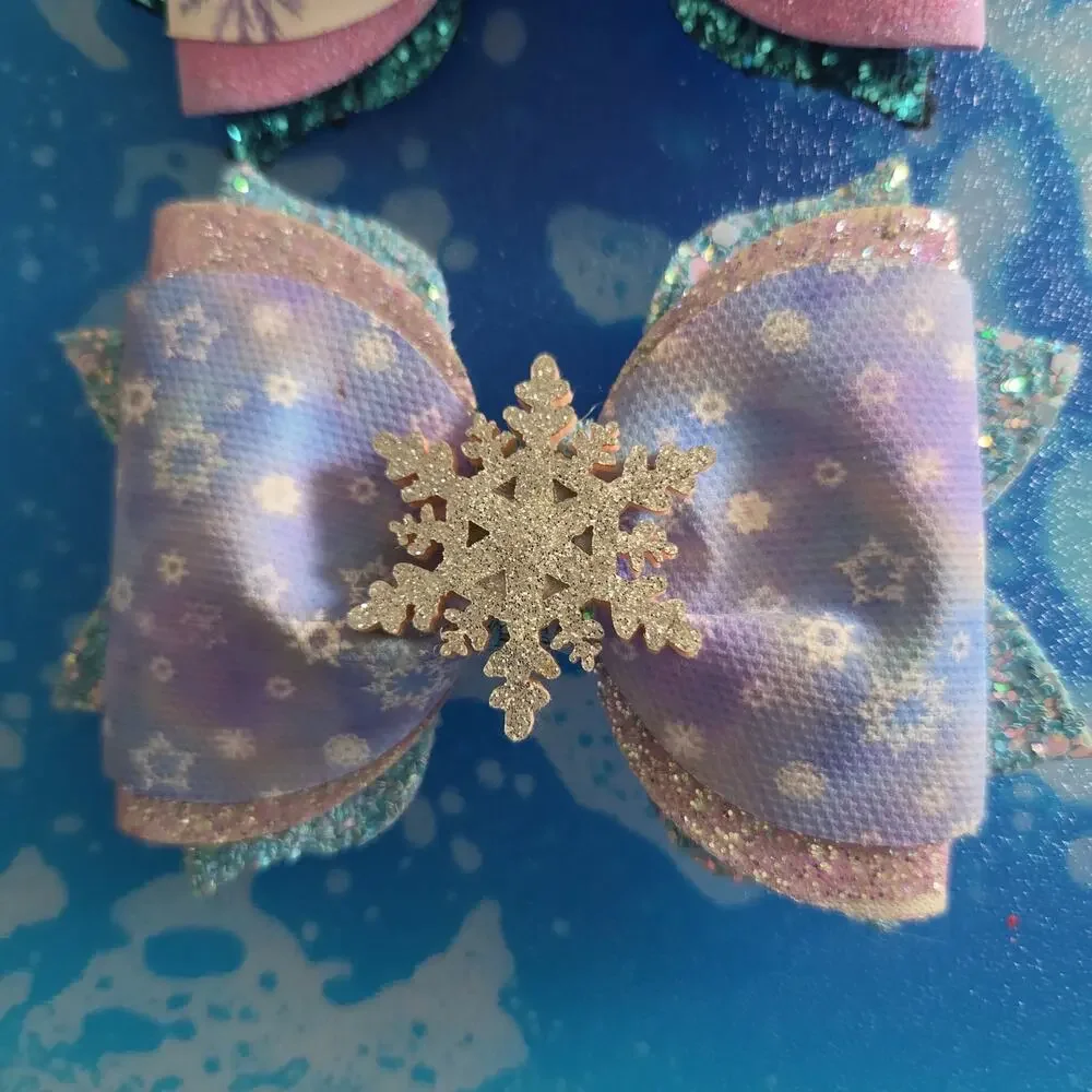 Custom Frozen Snowflakes & HANDMADE Hair Bows